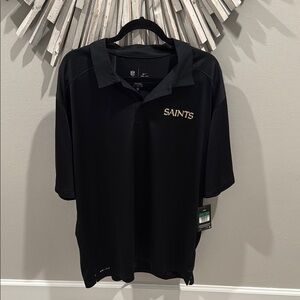 NWT Nike Dri-Fit Saints Black Polo Shirt